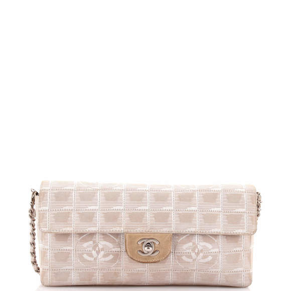 Chanel East West Travel Line Flap Bag Quilted Nylon - Picture 1 of 7